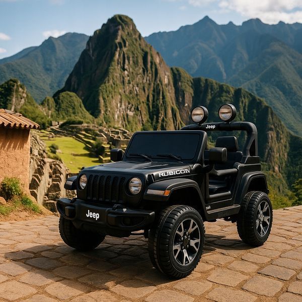 Авто ПОДАРУНОК на акумуляторі JEEP Wrangler 4x4 140W EVA шкіра пульт чорний 17553583910 фото