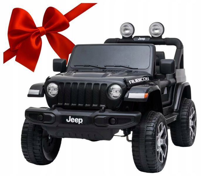 Авто ПОДАРУНОК на акумуляторі JEEP Wrangler 4x4 140W EVA шкіра пульт чорний 17553583910 фото