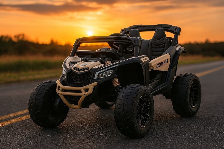 Авто на акумуляторі пульт шкіра EVA 4x4 180W MAVERIK CAN-AN золотий ПОСВІДЧЕННЯ 18019139764 фото