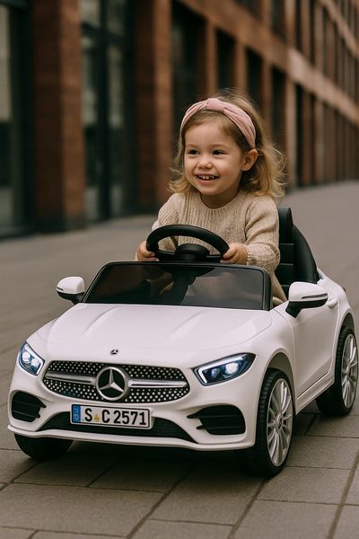 Авто на акумуляторі пульт шкіра EVA автомобіль дитячий MERCEDES CLS350 білий 18031993775 фото
