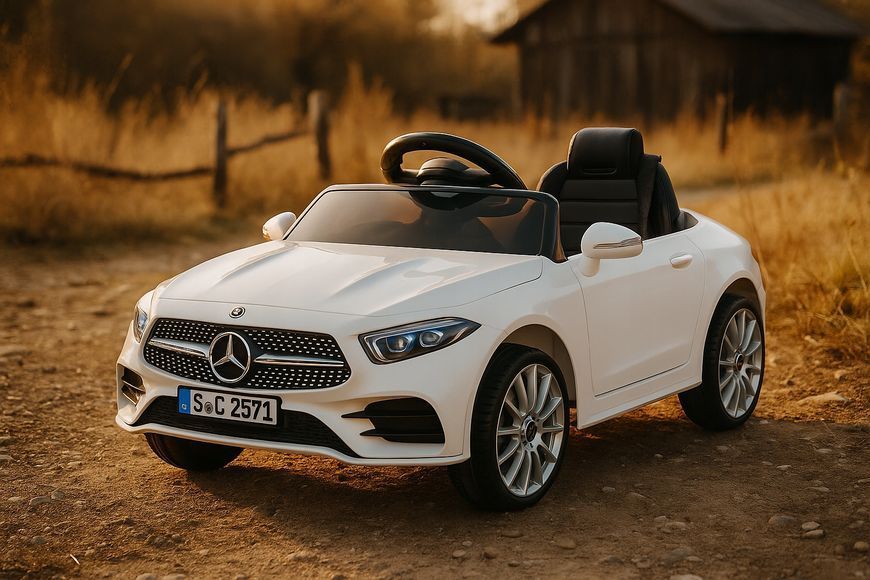 Авто на акумуляторі пульт шкіра EVA автомобіль дитячий MERCEDES CLS350 білий 18031993775 фото