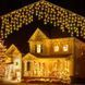 Лампочки LED 500 Світлова завіса Бурульки ВУЛИЧНІ Гірлянда теплий білий 17977711013 фото 6